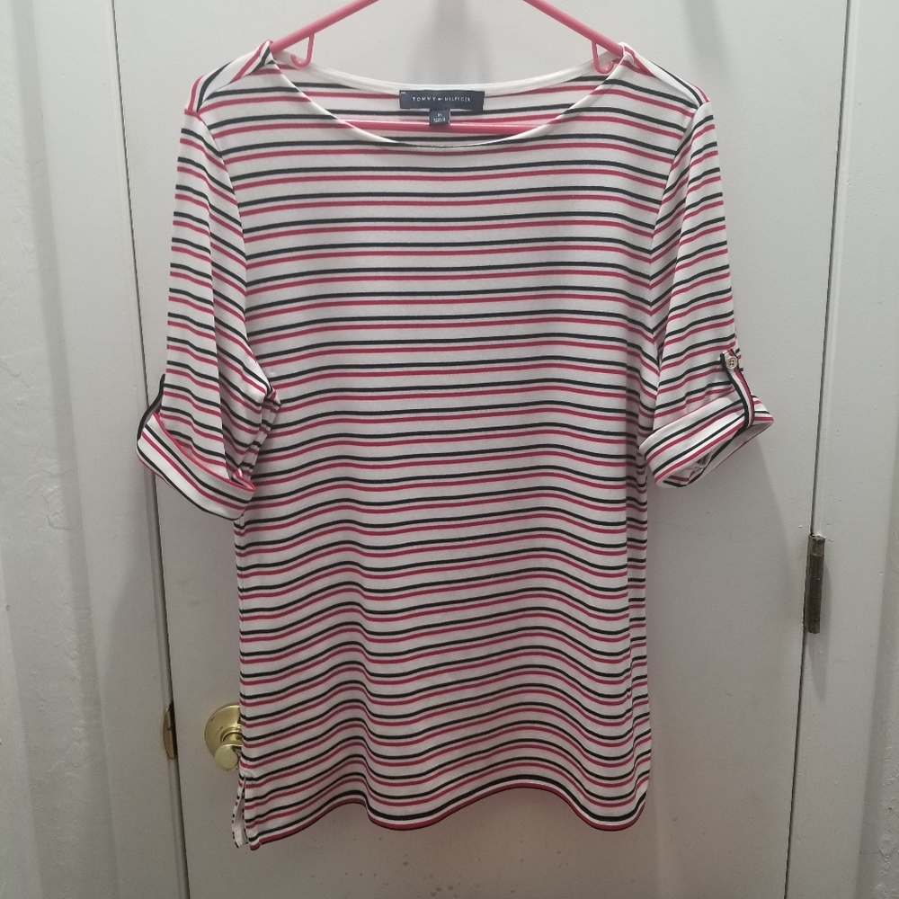 Tommy Hilfiger Striped Shirt Red White Blue